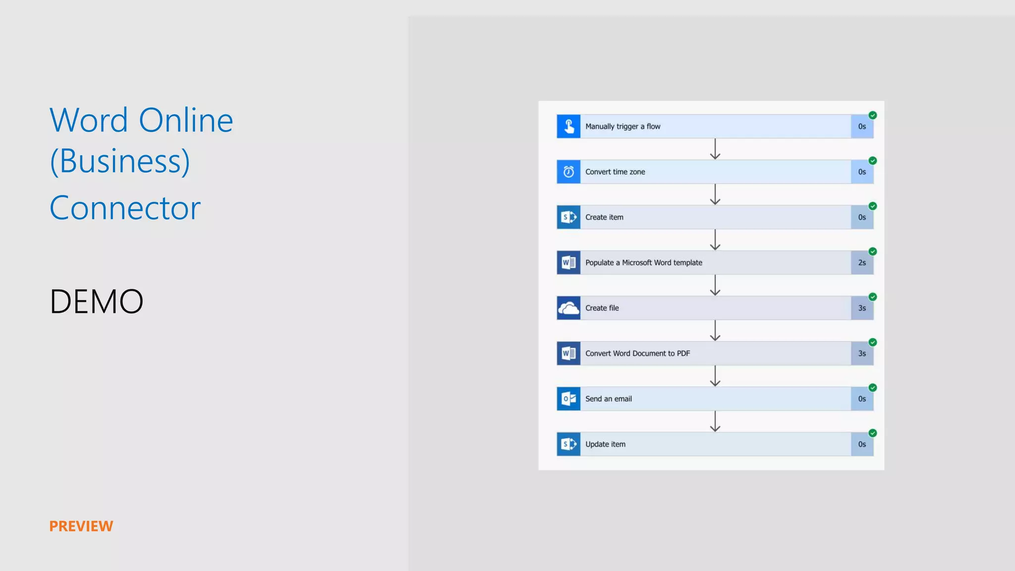 PREVIEW
Word Online
(Business)
Connector
DEMO