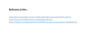 Office Add-in development using JavaScript | PPT