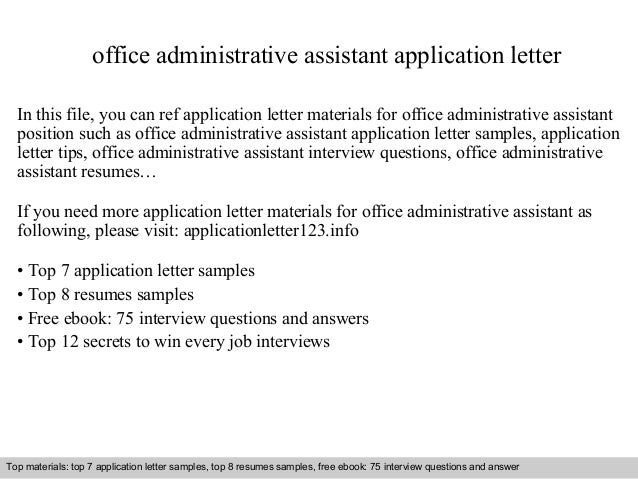 office administrative assistant application letter how to write a resume for administrative assistant position