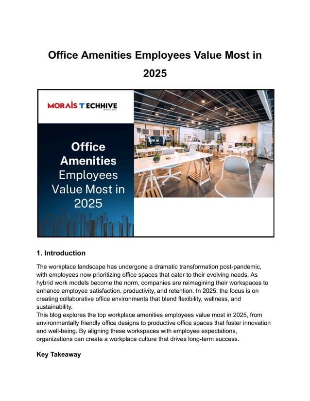Image result for Office Amenities Employees Value Most in 2025 | PDF