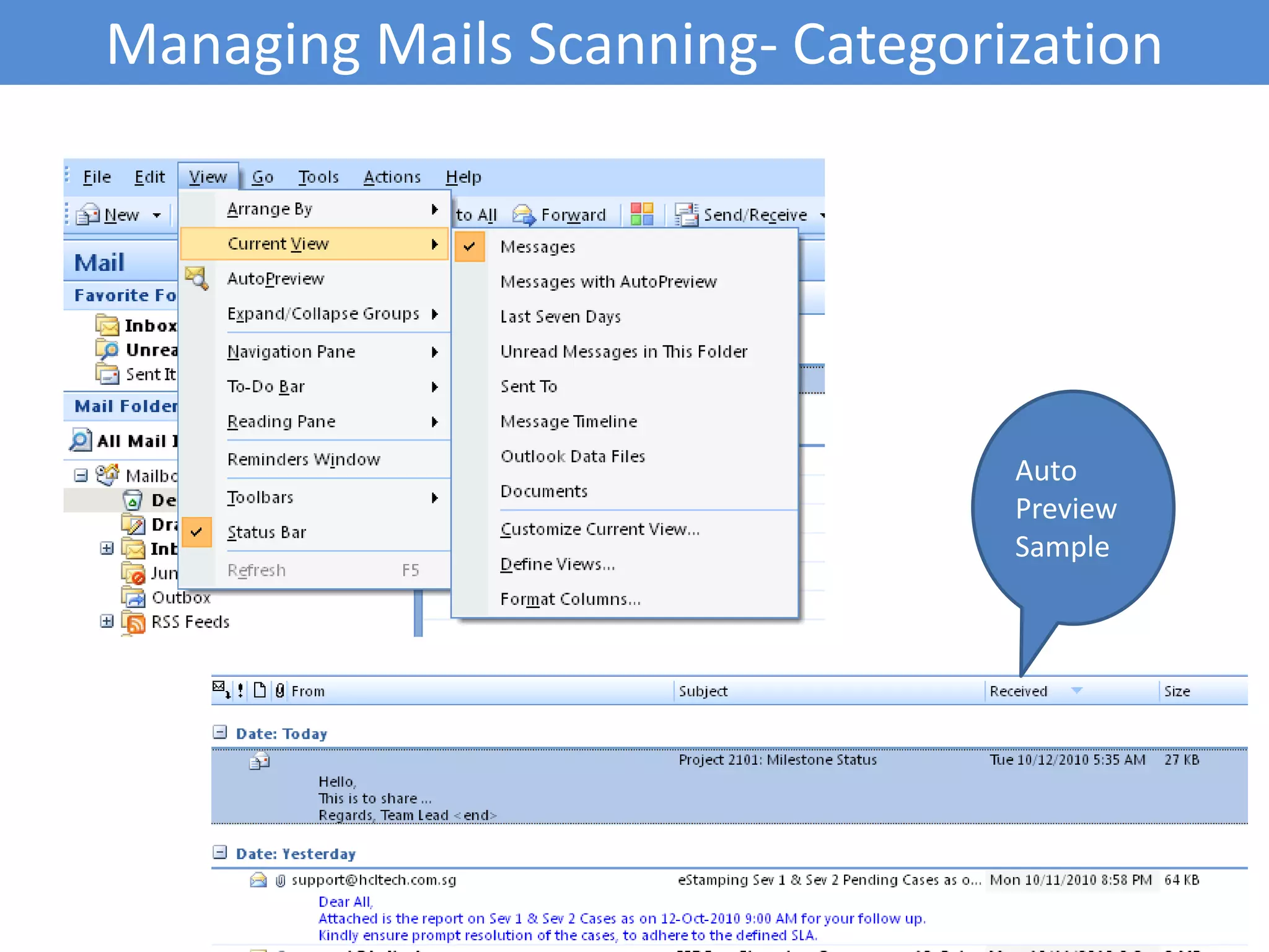 Few relevant terms while managing emailsEfficient emails management will allow you to better utilize your time and energy.Urgent: Urgent tasks are deadline based. This is usually independent of yourself and is often driven by others. The sooner the task needs completion the more urgent it is. This has no relation to importance. It is a simple matter to rank any jobs that you have in terms of their deadlines.Important: Important tasks are jobs that provide significant value. Even if they will yield long-term benefits, without an immediate deadline your approach to completing them may be somewhat relaxed.