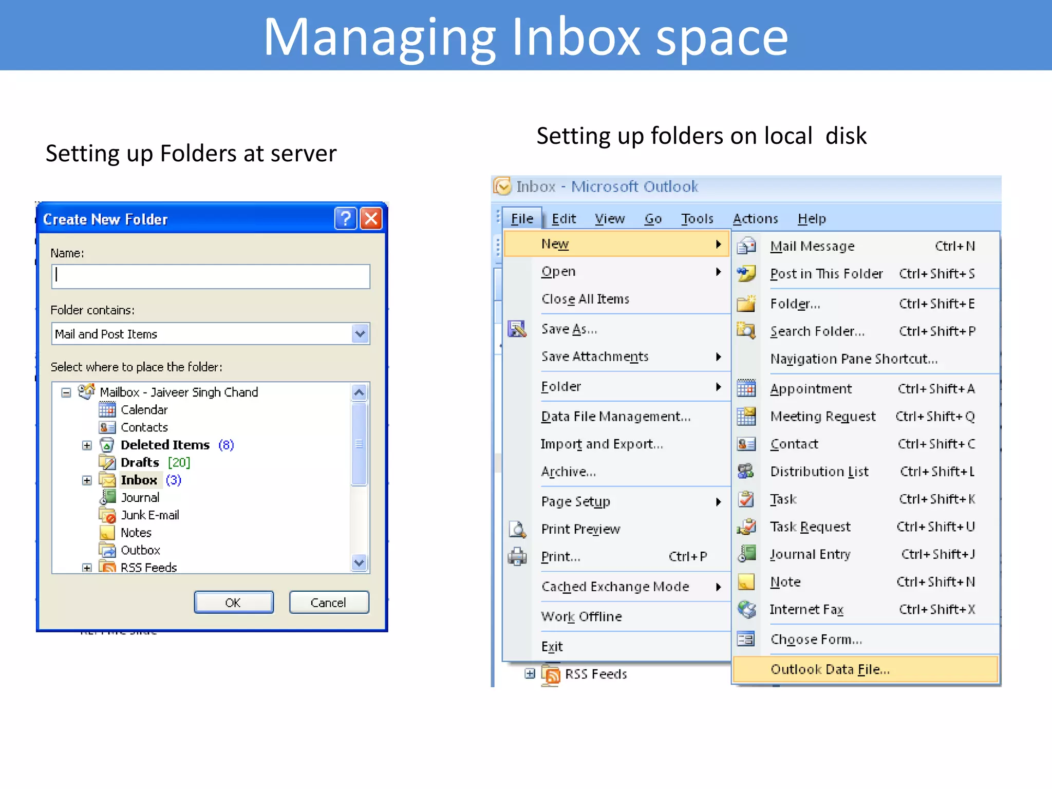MS Outlook 2007 Interface
