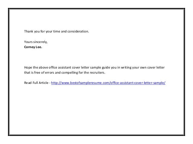 office assistant cover letter sample 6 638