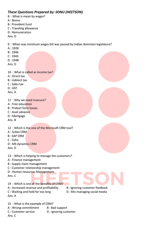 ITI Front Office Assistant cum Computer Operator MCQ | PDF