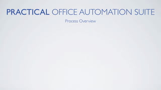 PRACTICAL OFFICE AUTOMATION SUITE
             Process Overview
 