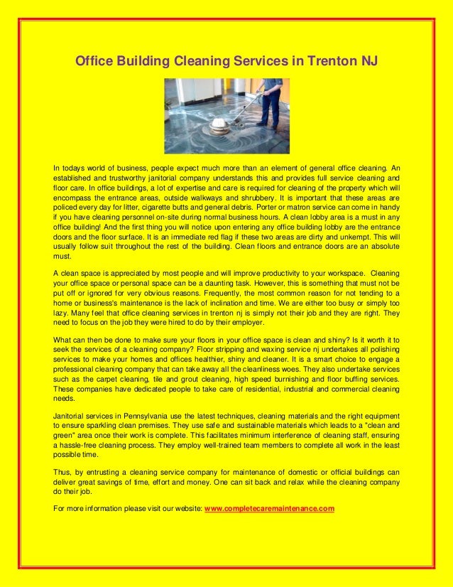 Office building cleaning services in trenton nj