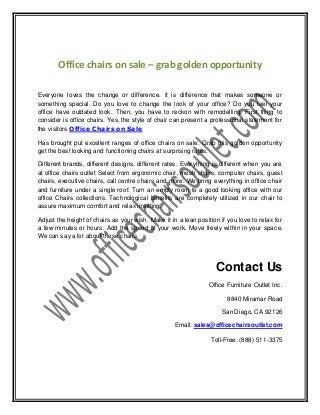 Office chairs on sale – grab golden opportunity