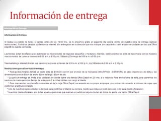 Información de entrega

 