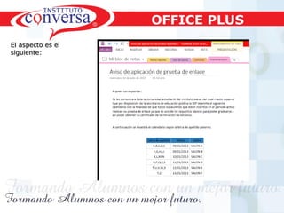 Resultados, No Excusas, Termina todo lo que Empiezas, Trabajo en EquipoResultados, No Excusas, Termina todo lo que Empiezas, Trabajo en Equipo
El aspecto es elEl aspecto es el
siguiente:siguiente:
OFFICE PLUS
 