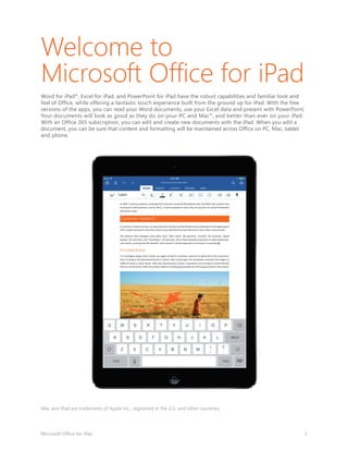 Microsoft Office for iPad Product Guide - Atidan | PDF