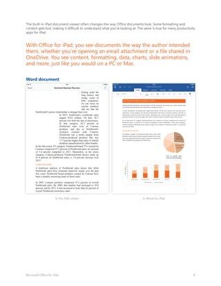 Microsoft Office for iPad Product Guide - Atidan | PDF