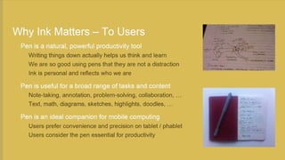 Office Touch for Windows in INK Presentation from Microsoft Research