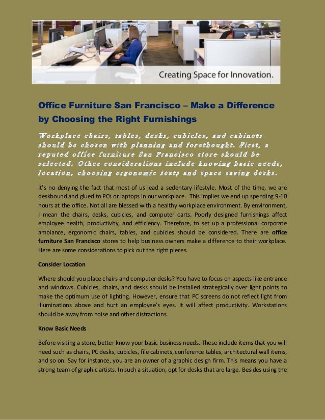Office Furniture San Francisco Make A Difference By Choosing The Ri