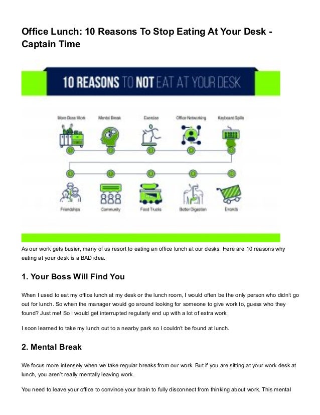 Infographic Office Lunch 10 Reasons To Stop Eating At Your Desk