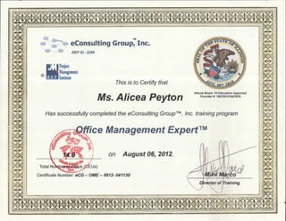 Office Management Expert Certificate