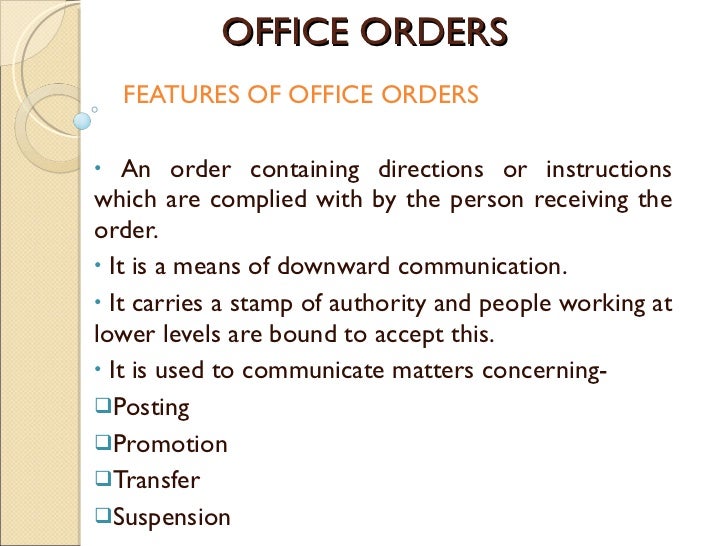office orders office order format
