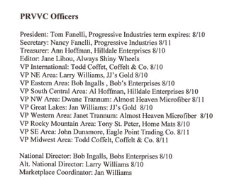 PRVVC Officers