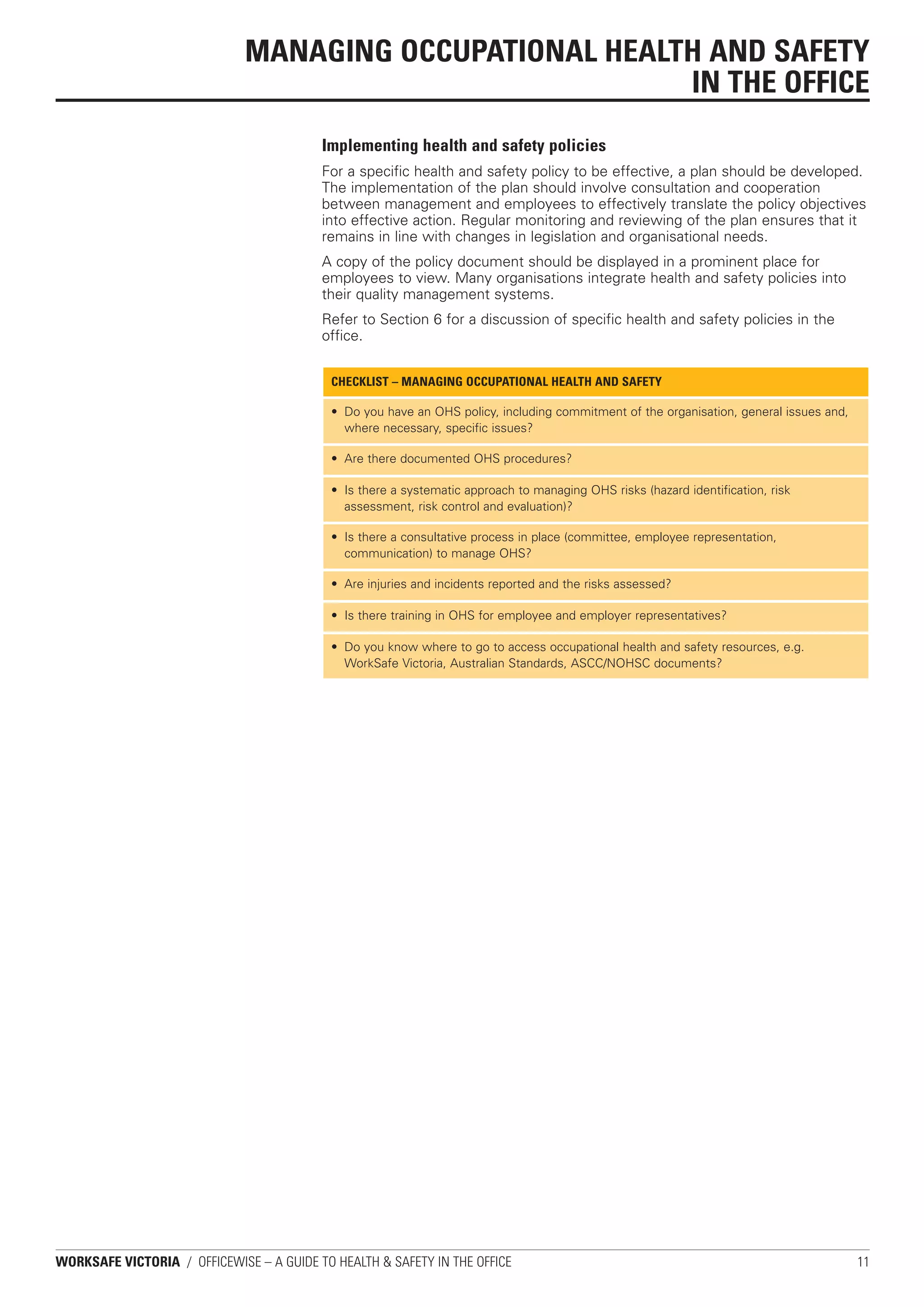 A guide to health safety in the office | PDF