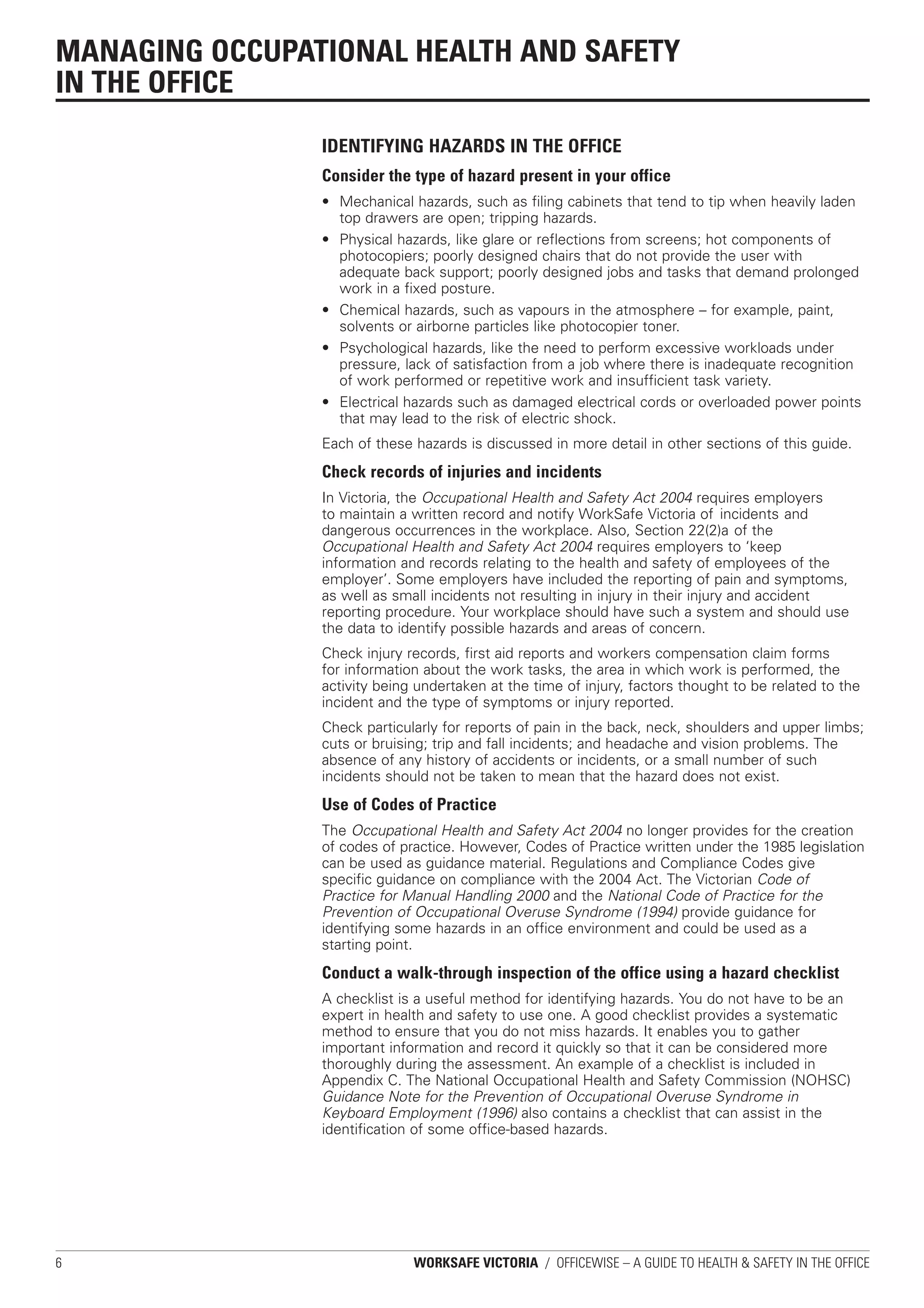 A guide to health safety in the office | PDF