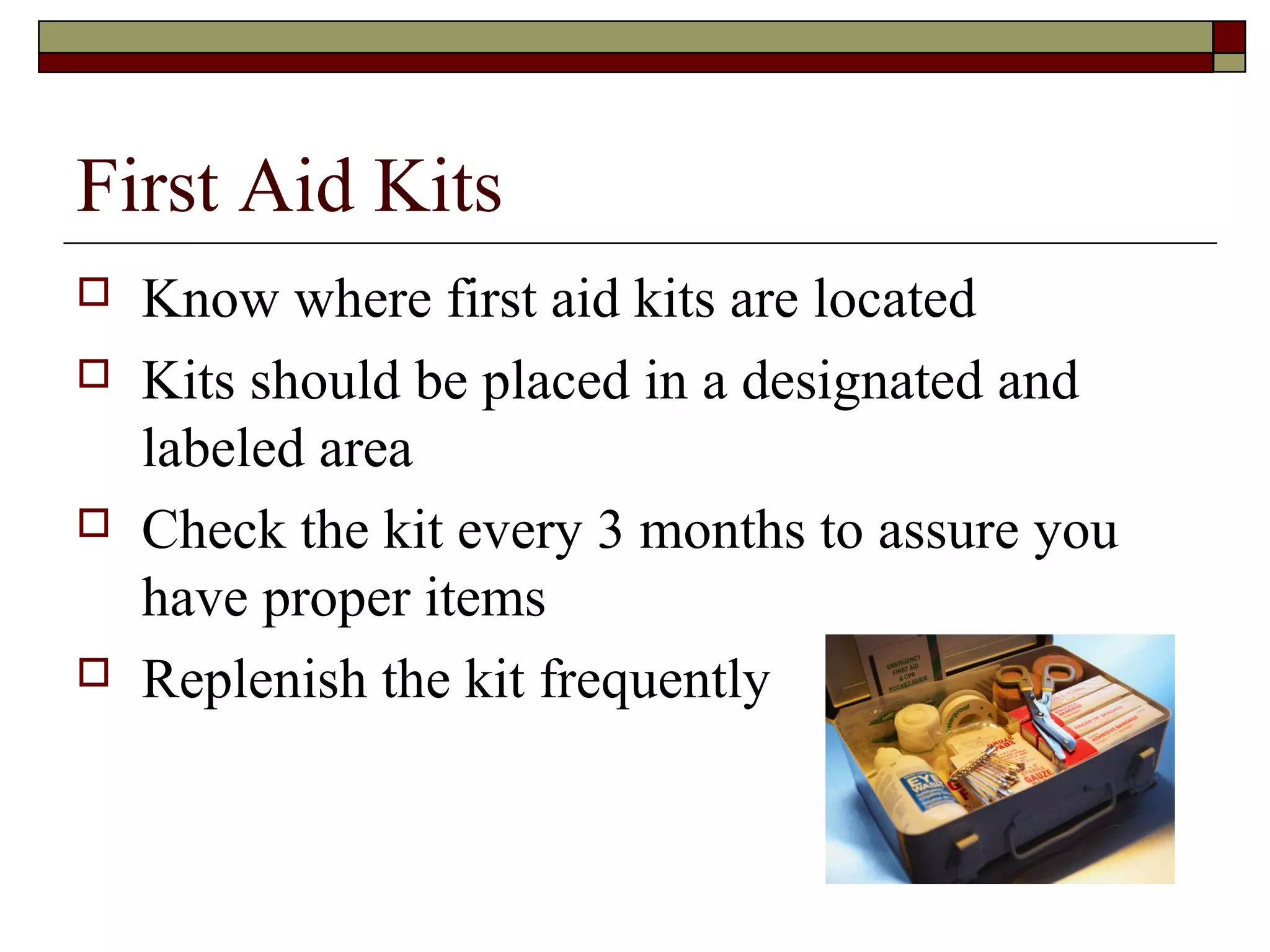 Office safety with visual exam at end | PPT | First Aid | Injuries