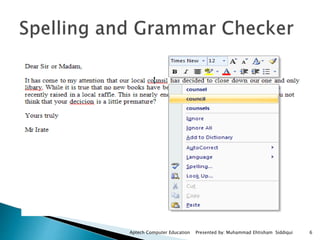 Aptech Computer Education Presented by: Muhammad Ehtisham Siddiqui 6
 