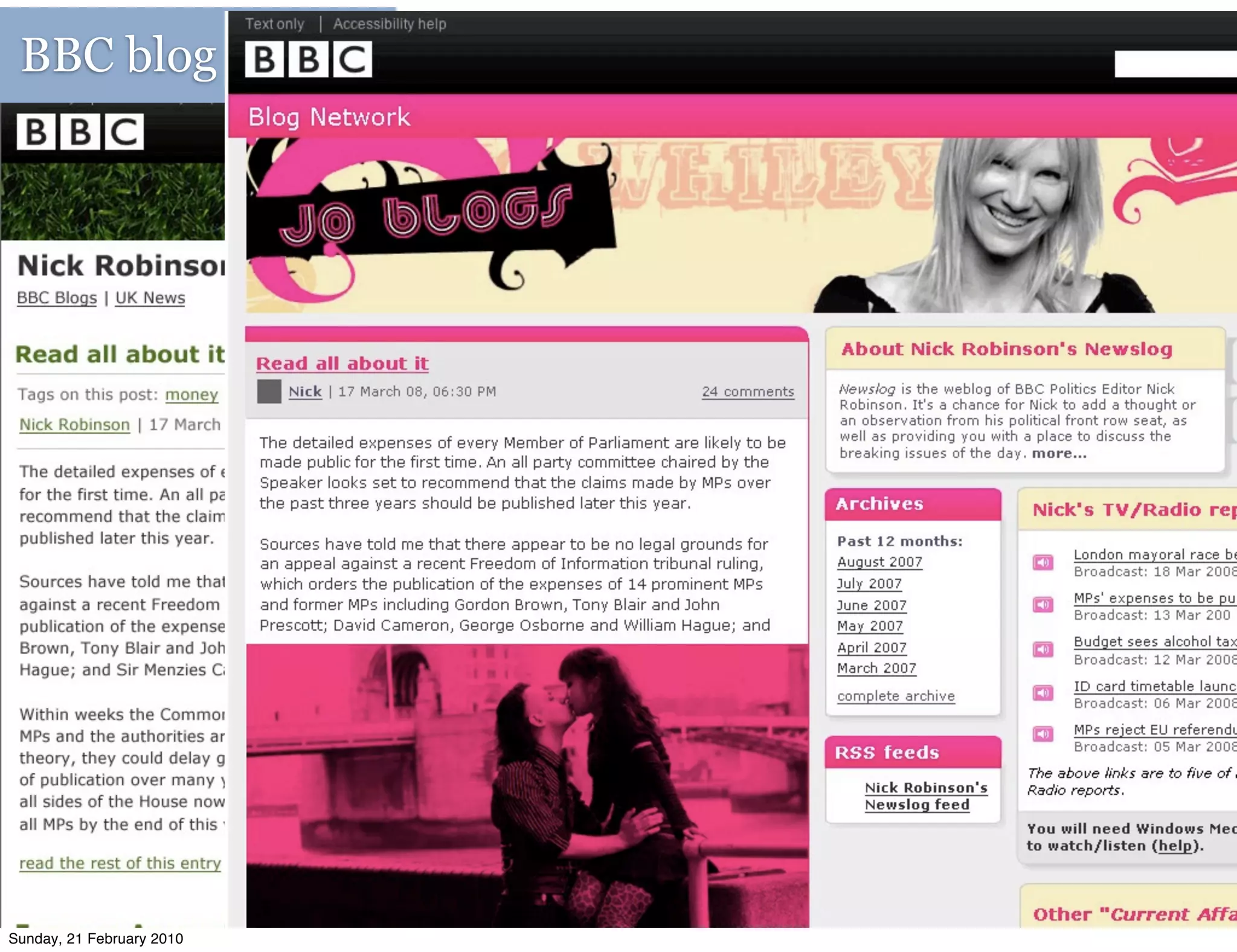 BBC blog update




Sunday, 21 February 2010
 