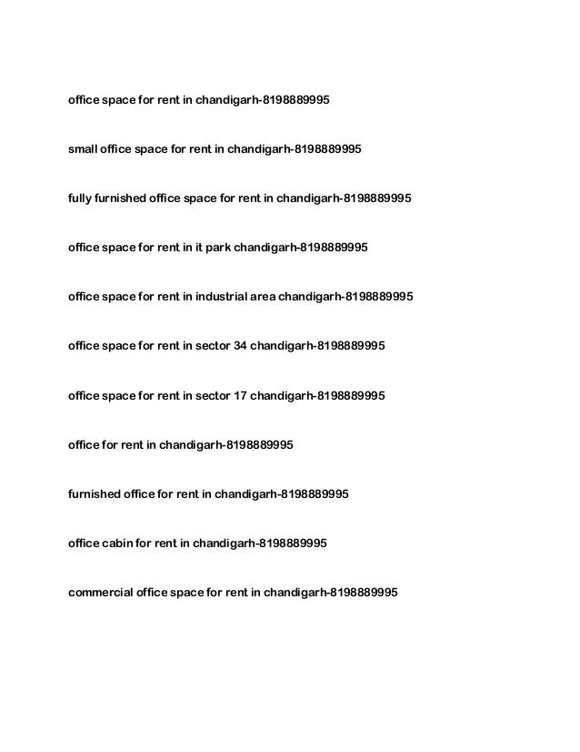 Office Space For Rent in Chandigarh Fully Furnished Office Space For