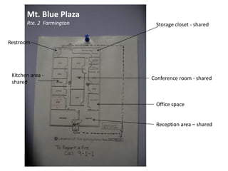 Entry to Mt. Blue Plaza office and reception area
 