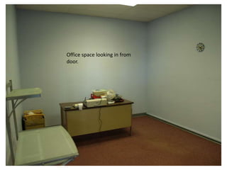 Mt. Blue Plaza
       Rte. 2 Farmington    Storage closet - shared


Restroom




 Kitchen area -
                           Conference room - shared
 shared


                            Office space


                            Reception area – shared
 