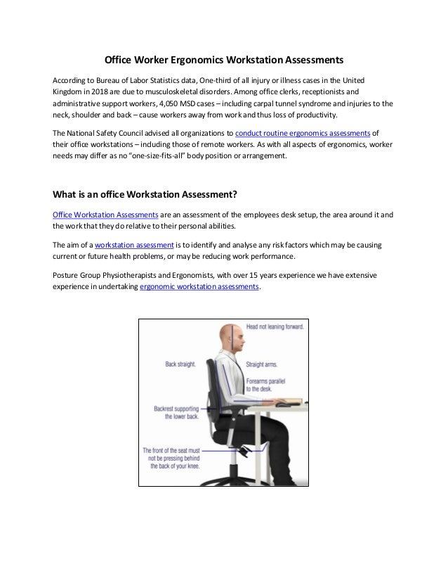 Office Worker DSE Workstation Assessments & Ergonomics