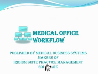 Medical Office
Workflow
Published by Medical Business Systems
makers of
Iridium Suite Practice Management
Software

 