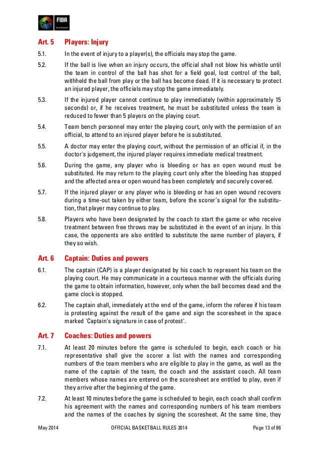 FIBA Official basketball rules