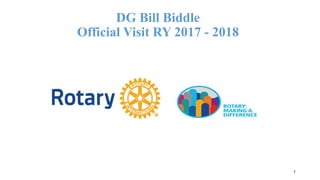 1
DG Bill Biddle
Official Visit RY 2017 - 2018
 