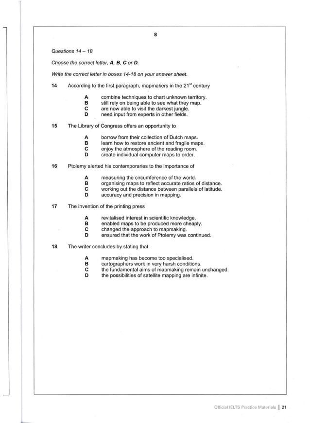 Official ielts practice material PDF