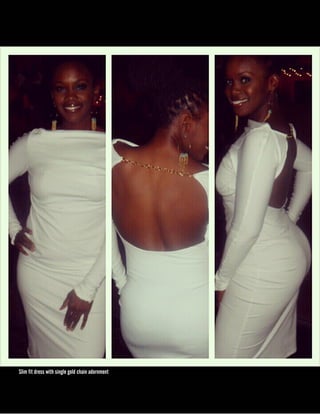 Slim fit dress with single gold chain adornment

 