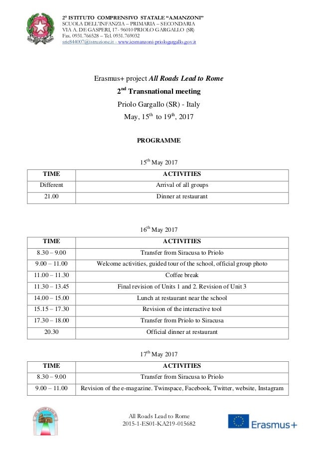 2° ISTITUTO COMPRENSIVO STATALE “A.MANZONI”
SCUOLA DELL’INFANZIA – PRIMARIA – SECONDARIA
VIA A. DE GASPERI, 17- 96010 PRIO...