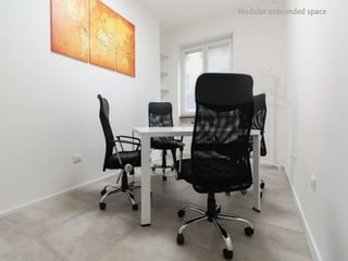 2 work stations configuration
Modular unbranded space
 