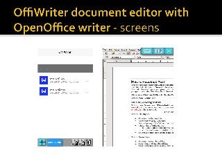OffiWriter iphone and iPad document editor with OpenOffice writer