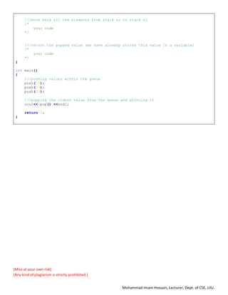 DS & Algo 1 - Offline Assignment 1 | PDF