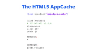 The HTML5 AppCache
 