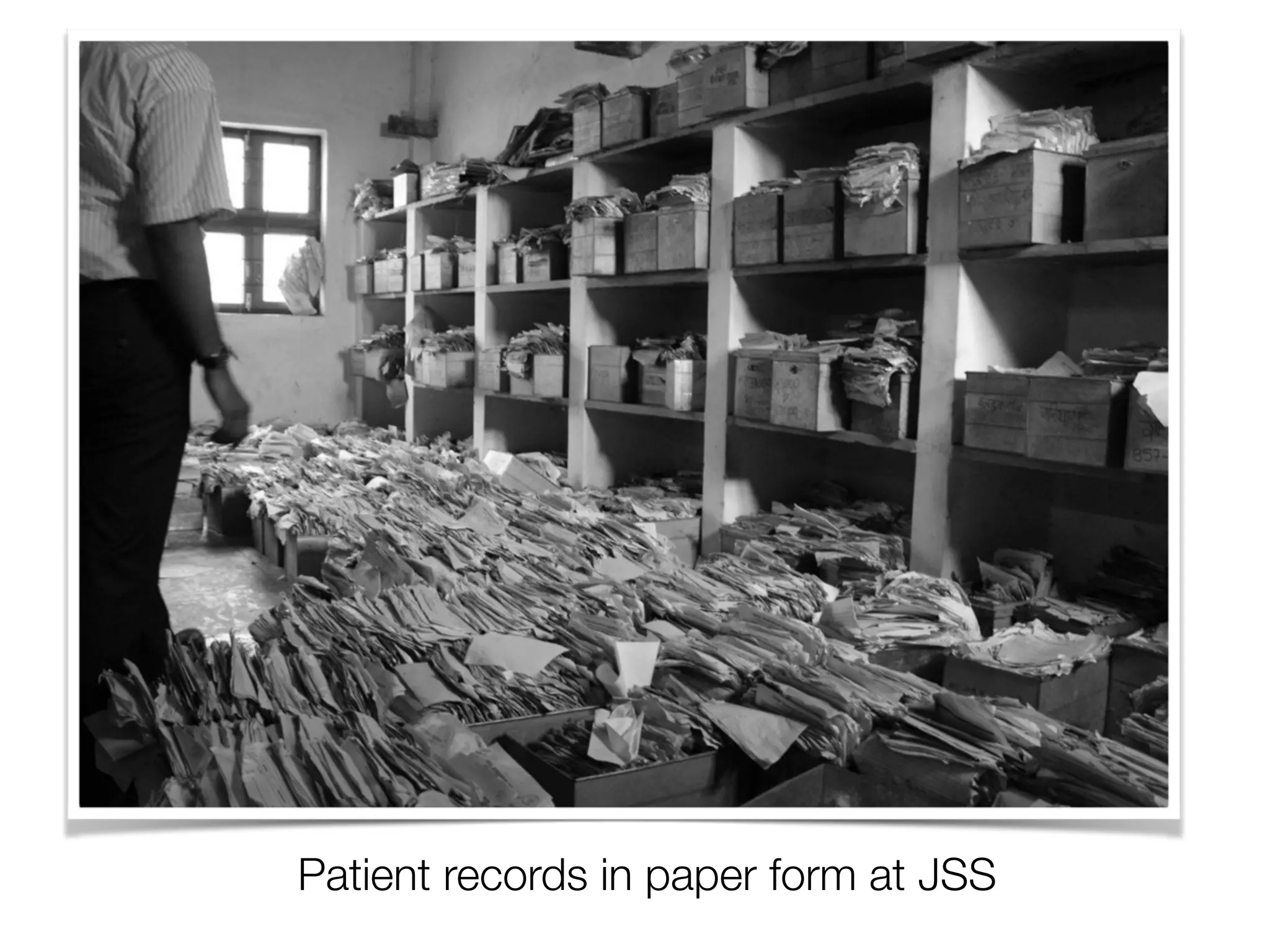 Patient records in paper form at JSS
 