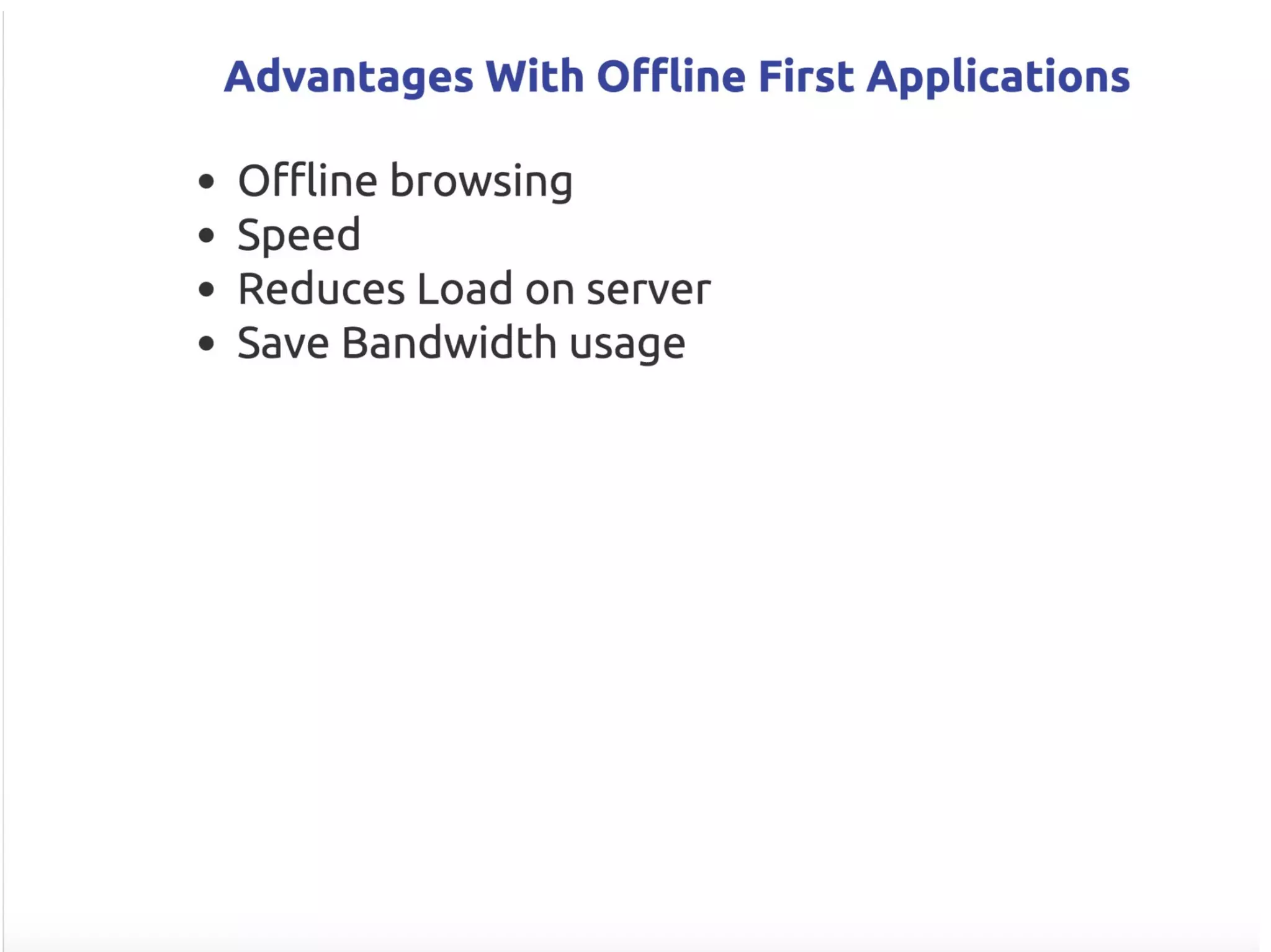 Offline First Applications