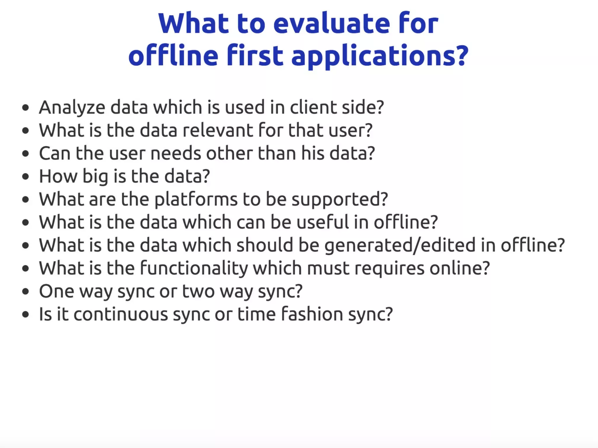 Offline First Applications