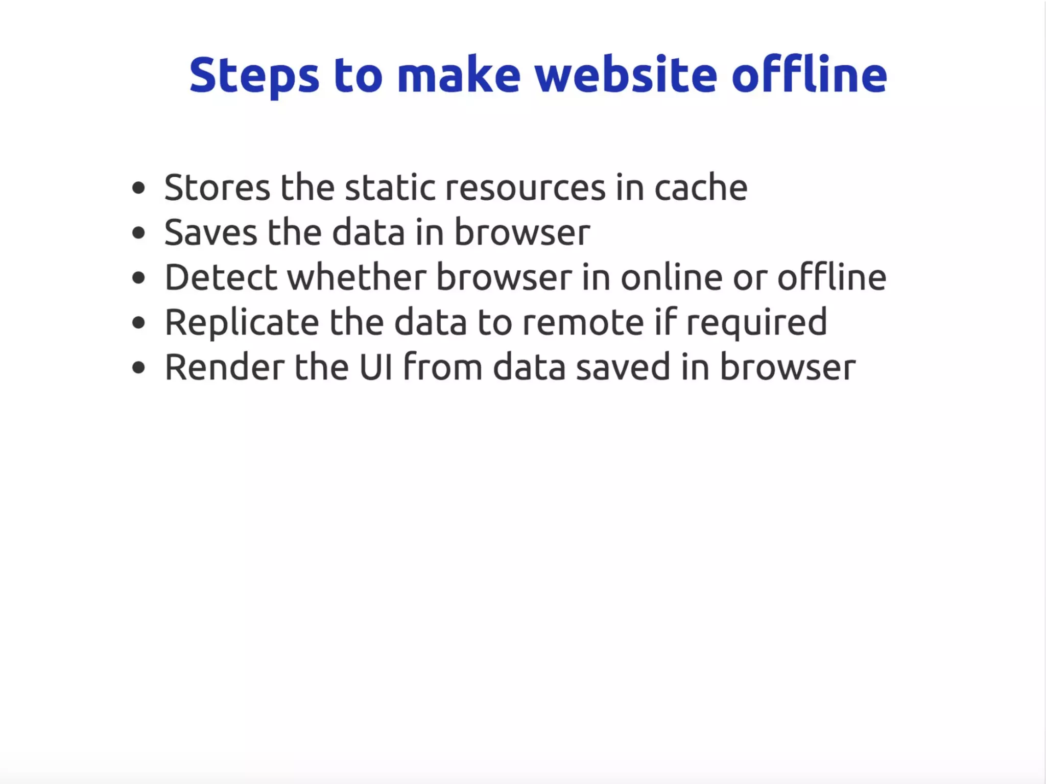Offline First Applications