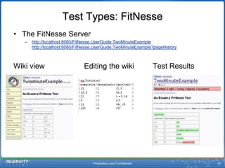 Proprietary and Confidential52Test Types: Deployment and HealthStatus pageReflects app statusResource availability: DB Connections, Services
