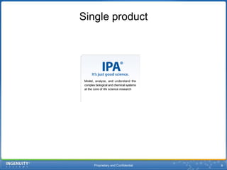 Proprietary and Confidential8Single product