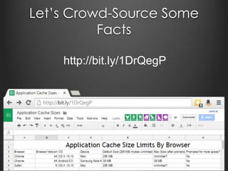 > Passive Cache
FALLBACK:
/ /offline.html
NETWORK:
*
 