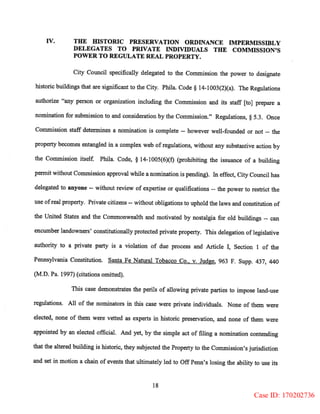 Off Penn Properties LLC v. Philadelphia Historical Commission Regulation Unconstitutional