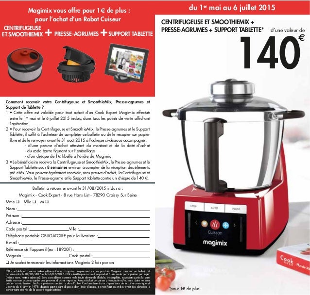 Offre Magimix Robot Cook Expert 2015 Présentation presse Magimix : Cook expert, le robot cuiseur