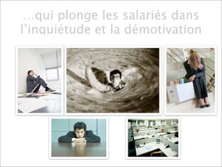 …qui plonge les salariés dans
l’inquiétude et la démotivation
 